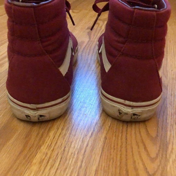Skate Hi vans High Top Burgundy Red Vans Sneakers - Picture 3 of 4